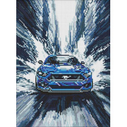 Алмазна мозаїка &quot;Синій мустанг&quot; 30х40см, термопакет, ТМ Ідейка, Україна арт: AMO8249