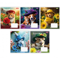 Тетрадь 12л косая Charming companions, ЦЕНА УП. 25ШТ., ТМ 1Вересня, Украина