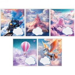 Тетрадь 12л косая Let your dreams, ЦЕНА ЗА УП. 25ШТ., ТМ YES, Украина