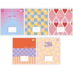 Зошит 36арк. клітинка Smile and be happy, ЦІНА ЗА УП. 15ШТ, ТМ YES, Україна арт: 767336