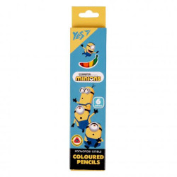 Карандаши цветные 6 цв. "Minions",  в кор. 21*4,5*0,6см, ТМ YES, Україна