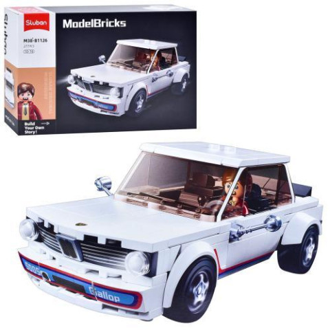 Конструктор SLUBAN машинка 16см, 277дет, фигурка, в кор. 38*24*7см 