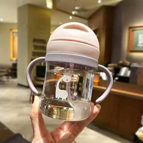 Бутилка з трубочкою 13см, пак.17*15см арт: TBрожева