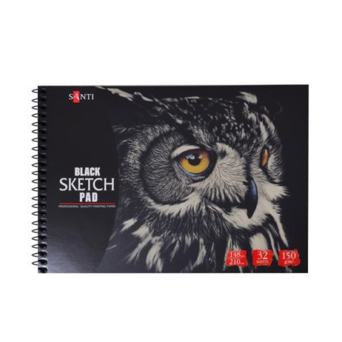 Альбом с черной бумагой, А5, 32 л., 150 г/м2, 21*15см, ТМ SANTI, Украина
