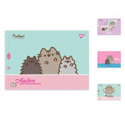 Альбом для малювання А4 12арк/100 скоба, з перфорацією (Pusheen), 30*20см, ТМ YES, Україна арт: 130588