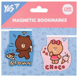 Закладки магнітні &quot;Line Friends Brown and Choco&quot;, 2шт, планшет 12*12см, ТМ YES, Україна арт: 708106