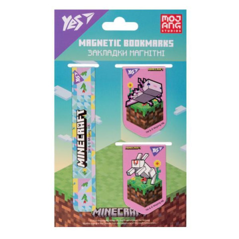 Закладки магнітні "Minecraft.Spring", 3шт, планшет 18*11см, ТМ YES, Україна арт: 708343