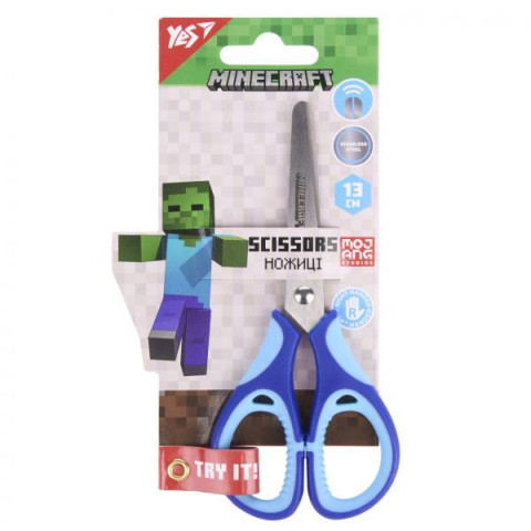 Ножницы Minecraft 13см с резиновыми вставками, планшет 16*7см, ТМ YES, Украина