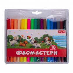 Фломастери  18 кольорів &quot;Classic&quot;, блістер 17*19*1см, ТМ 1 Вересня, Україна арт: 650552