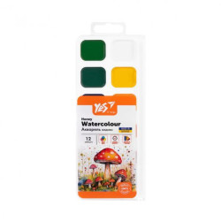 Краски акварельные Orange Line 12 цветов медовые б/п, в кор. 19*8*1см, ТМ YES, Украина