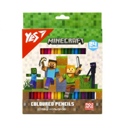 Карандаши цветные 24 цв. Minecraft, в кор. 21*17*1см, ТМ YES, Украина