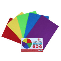 Набор Фетра мягкого, яркие цвета 21х30см, 5 листов, ТМ SANTI, Украина