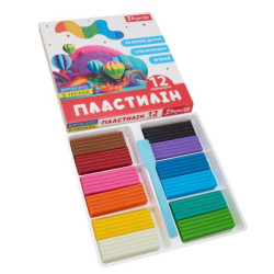 Пластилин, 12 цветов, 240г "Classic", в кор. 17*17*2см, ТМ 1 Вересня, Україна