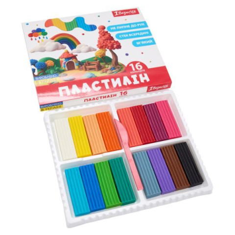 Пластилін , 16 кольорів, 320г "Classic", в кор. 23*18*1см, ТМ 1 Вересня, Україна арт: 540676