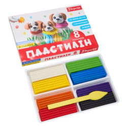 Пластилин, 8 цветов, 160г "Classic", в кор. 17*11*2см, ТМ 1 Вересня, Украина