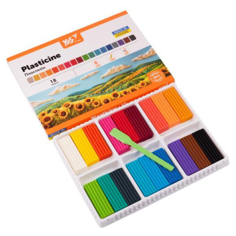 Пластилін 18 кольорів, 360г "Orange Line", в кор. 24*18*2см, ТМ YES, Україна арт: 540691