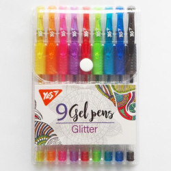 Набір гелевих ручок &quot;Glitter&quot; 9шт, слюда 15*10*15см, ТМ YES, Україна арт: 420431