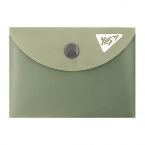 Папка-конверт A7 на кнопке Fusion зеленый 10*7,5см, ТМ YES, Украина