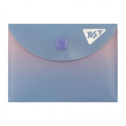 Папка-конверт A7 на кнопке Fusion, розово-голубая 10*7,5см, ТМ YES, Украина