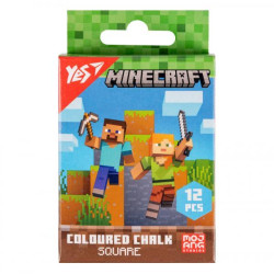 Крейда кольорова &quot;Minecraft&quot; квадратна 12шт, в кор. 10*6*2см, ТМ YES, Україна арт: 400483