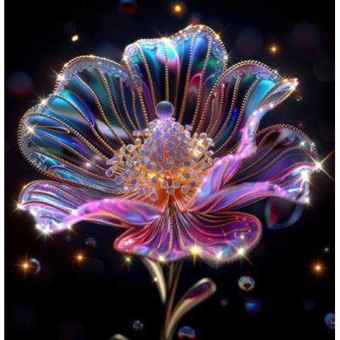 Алмазна мозаїка "Блискуча квітка", 20*20см, на рамці, в кор. 21*21*2,5см, ТМ Dreamtoys арт: S10259