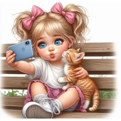 Алмазна мозаїка &quot;Гарне селфі&quot;, 20*20см, на рамці, в кор. 21*21*2,5см, ТМ Dreamtoys арт: S10262