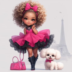 Алмазная мозаика "Куколка в Париже", 20*20см, на рамке, в кор. 21*21*2,5см, ТМ Dreamtoys