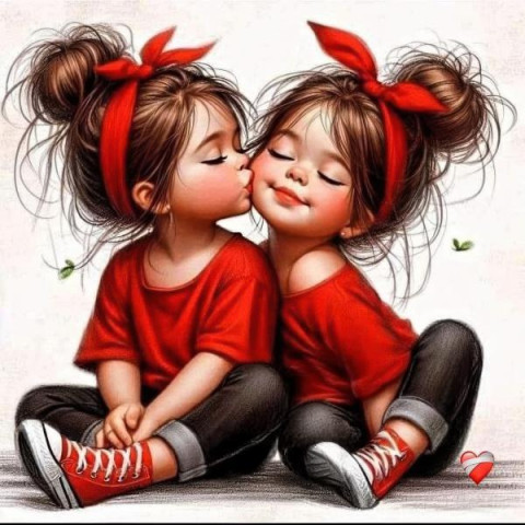 Алмазна мозаїка "Сестрички", 20*20см, на рамці, в кор. 21*21*2,5см, ТМ Dreamtoys арт: S10284