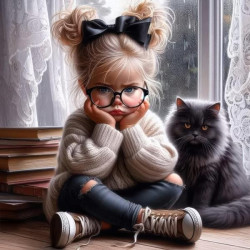 Алмазна мозаїка «Похмура дівчинка», 20*20см, на рамці, в кор. 21*21*2,5см, ТМ Dreamtoys арт: S10286