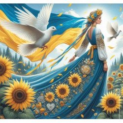 Алмазна мозаїка «Голуб Миру», 20*20см, на рамці, в кор. 21*21*2,5см, ТМ Dreamtoys арт: S10304