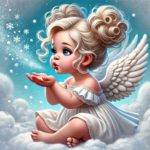 Алмазна мозаїка "На хмаринці", 20*20см, на рамці, в кор. 21*21*2,5см, ТМ Dreamtoys арт: S10312