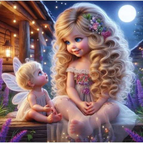 Алмазна мозаїка «Вечірня розмова», 20*20см, на рамці, в кор. 21*21*2,5см, ТМ Dreamtoys арт: S10313