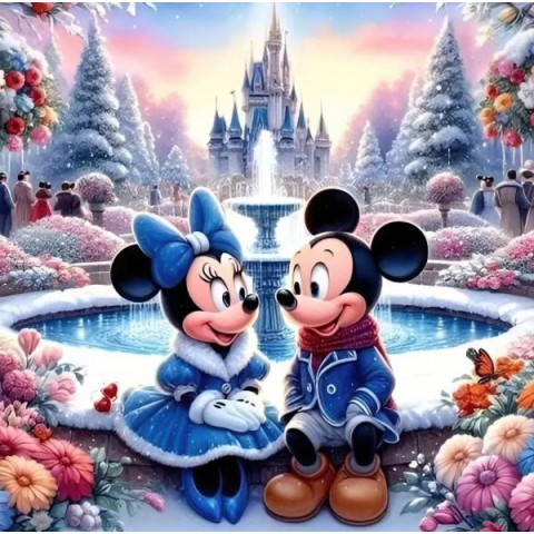 Алмазна мозаїка "Побачення взимку", 20*20см, на рамці, в кор. 21*21*2,5см, ТМ Dreamtoys арт: S10316