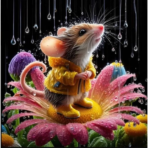 Алмазна мозаїка "Під дощем", 20*20см, на рамці, в кор. 21*21*2,5см, ТМ Dreamtoys арт: S10318