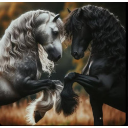 Алмазная мозаика "Танец лошадей", 20*20см, на рамке, в кор. 21*21*2,5см, ТМ Dreamtoys