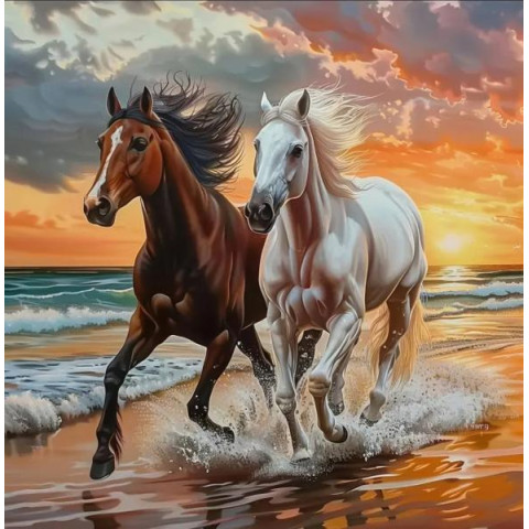 Алмазна мозаїка "Алюр вздовж берегу", 20*20см, на рамці, в кор. 21*21*2,5см, ТМ Dreamtoys арт: S10332