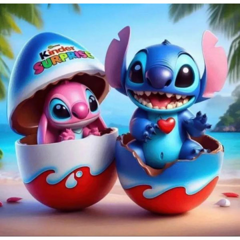 Алмазна мозаїка "Стіч-сюрприз", 20*20см, на рамці, в кор. 21*21*2,5см, ТМ Dreamtoys арт: S10341