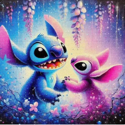 Алмазная мозаика «Стич и Angel», 20*20см, на рамке, в кор. 21*21*2,5см, ТМ Dreamtoys