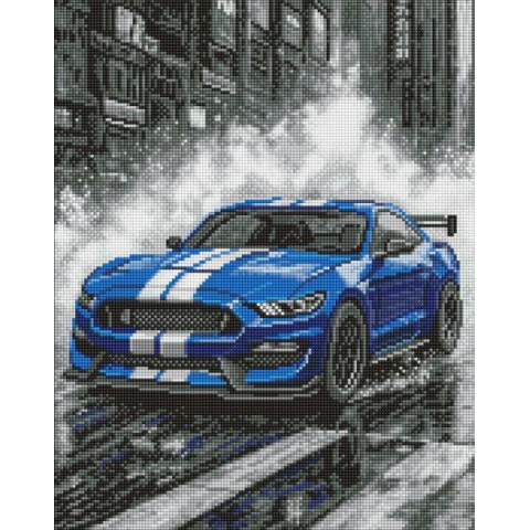 Алмазна мозаїка "Сині перегони" 40*50см, термопакет, ТМ Ідейка, Україна арт: AMO8248