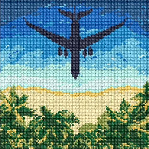 Алмазна мозаїка "Літак до мрії" 30*30см, термопакет, ТМ Ідейка, Україна арт: AMO8265
