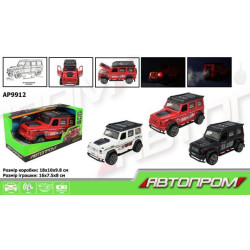 Машина бат. "АВТОПРОМ" 3 цвета, свет, звук, пар, в кор. 18*10*9,8см 