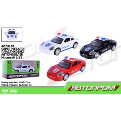 Машина мет. АВТОПРОМ 1:32, 3 цвета, откр.дверь, в кор. 16*7*7см 