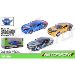 Машина мет. АВТОПРОМ 1:32, 3 цвета, откр.дверь, в кор.16*7*7см 