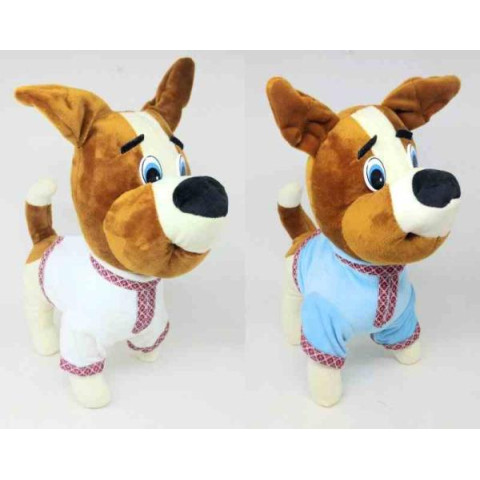 М'яка іграшка Собака джек-рассел-тер'єр Патрон 22*30см у вишиванці арт: 0326вишиванка