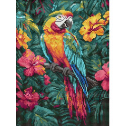Алмазная мозаика "Тропическая птица" 30x40см, термопакет, ТМ Идейка, Украина