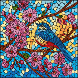 Картина по номерам "Витраж. Синица" 30х30см, термопакет, ТМ Идейка, Украина