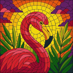 Картина по номерам "Витраж. Фламинго" 30х30см, термопакет, ТМ Идейка, Украина