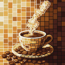 Картина по номерам "Витраж. Кофе" 30х30см, термопакет, ТМ Идейка, Украина