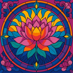 Картина по номерам "Витраж. Лотос" 30х30см, термопакет, ТМ Идейка, Украина