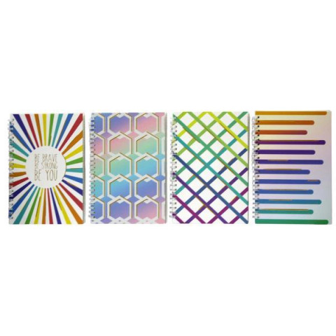 Зошит А5 на спіралі, обкладинка картон 350гр. з фольгою, 60 арк. 70 гр. клітинка, 21*15см  арт: VP22393